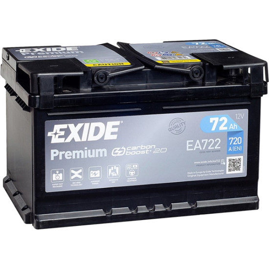 Автомобильный аккумулятор Exide Premium EA722 (72 А/ч) Автомобильный аккумулятор Exide Premium EA722 (72 А/ч)