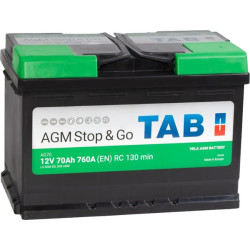 Автомобильный аккумулятор TAB AGM R+ 70R L3 (70 А/ч) Автомобильный аккумулятор TAB AGM R+ 70R L3 (70 А/ч)