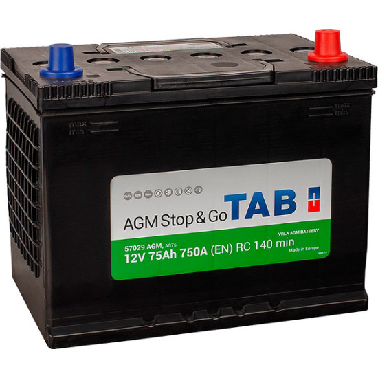 Автомобильный аккумулятор TAB AGM R + 75R D26 (75 А/ч) Автомобильный аккумулятор TAB AGM R + 75R D26 (75 А/ч)