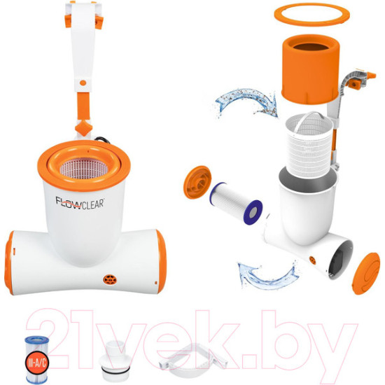 Фильтр-насос картриджный Bestway со скиммером / 58462 (2574 л/ч) Фильтр-насос картриджный Bestway со скиммером / 58462 (2574 л/ч)