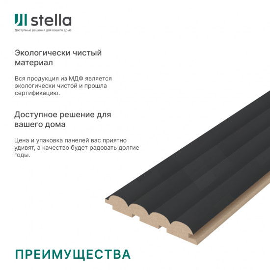 Стеновая панель Стелла Про Wave De Luxe Black Lead Стеновая панель Стелла Про Wave De Luxe Black Lead